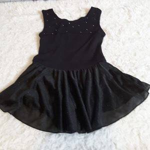 Jacques Moret black stud skirted leotard L